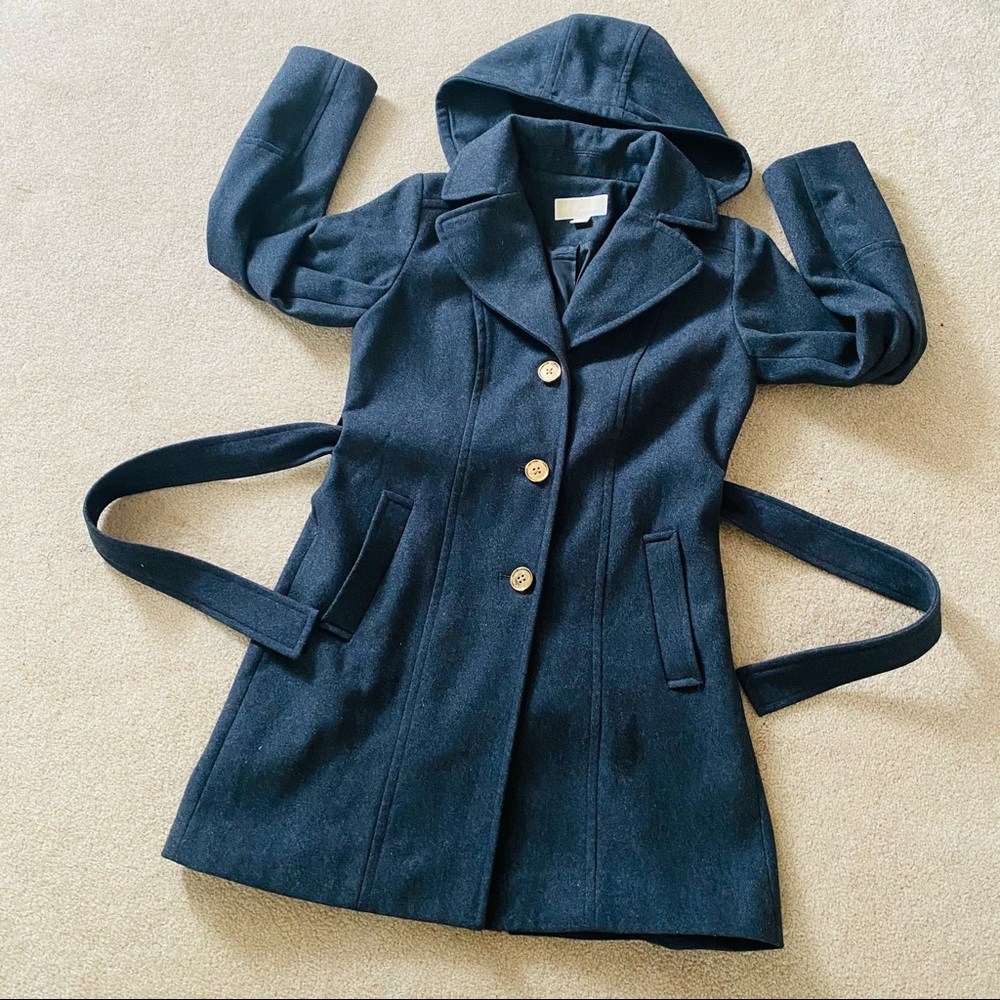 MK wool trench coat women 6 grey